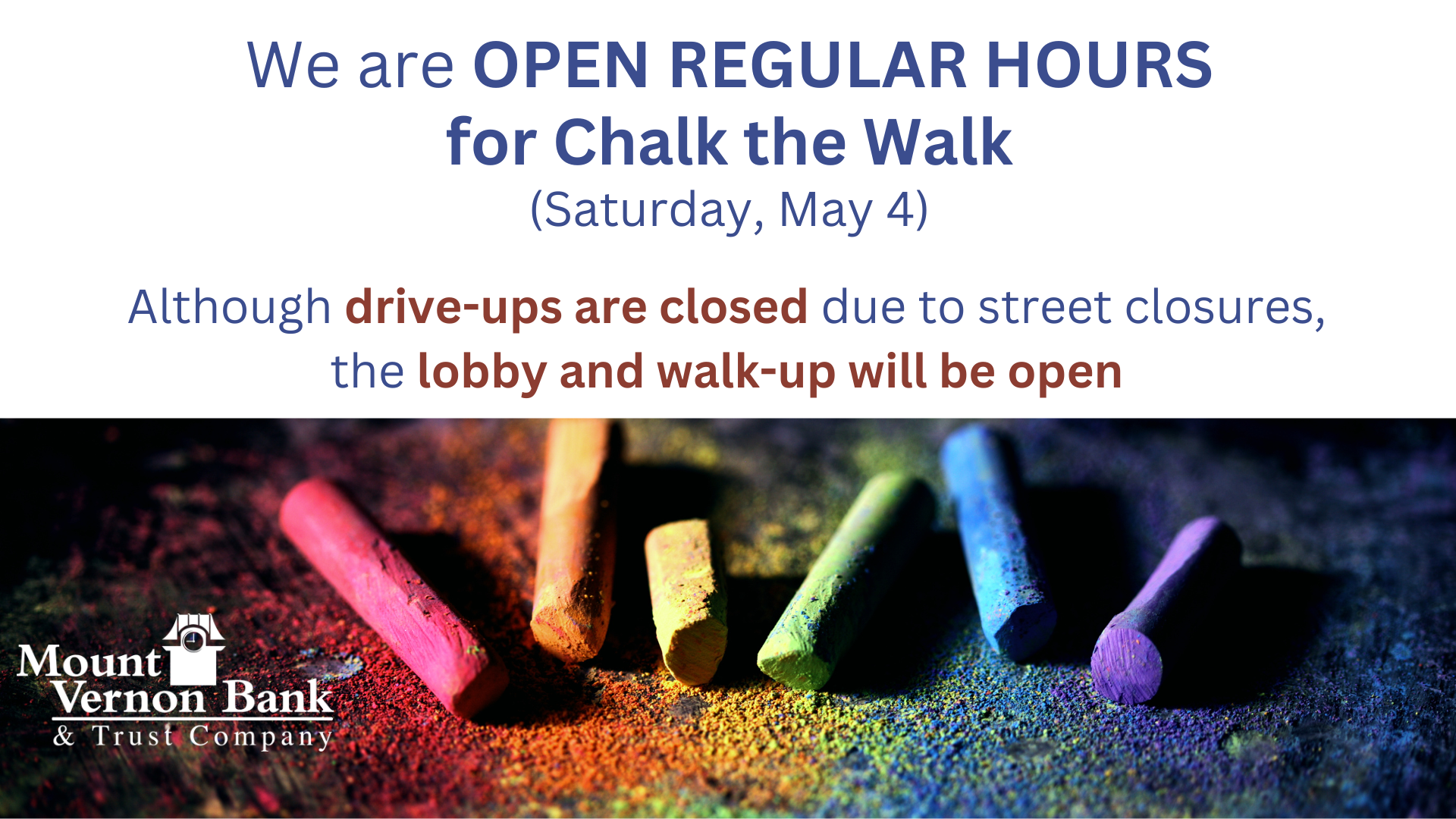 Open regular hours during Chalk the Walk festival