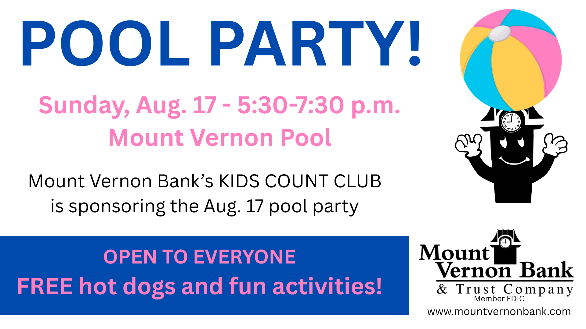 Pool party Aug. 17
