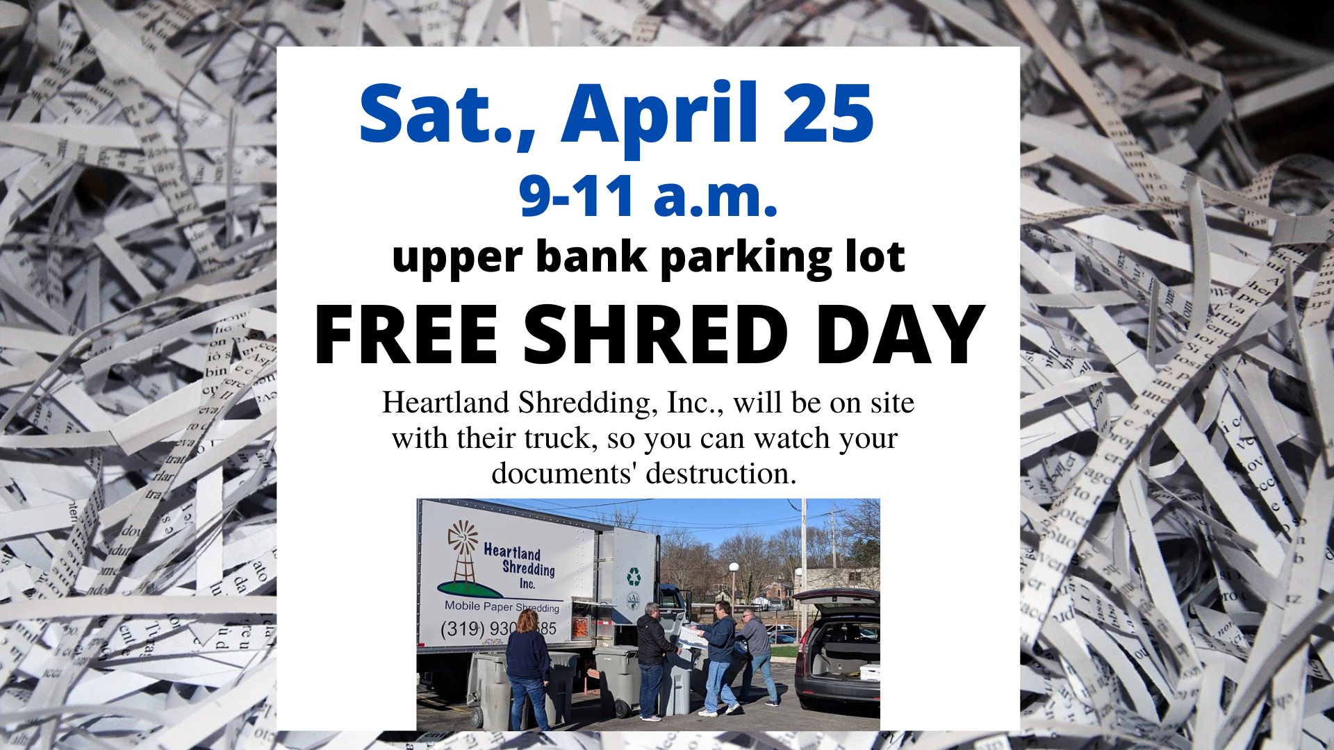 Free Shred day is Saturday, April 25