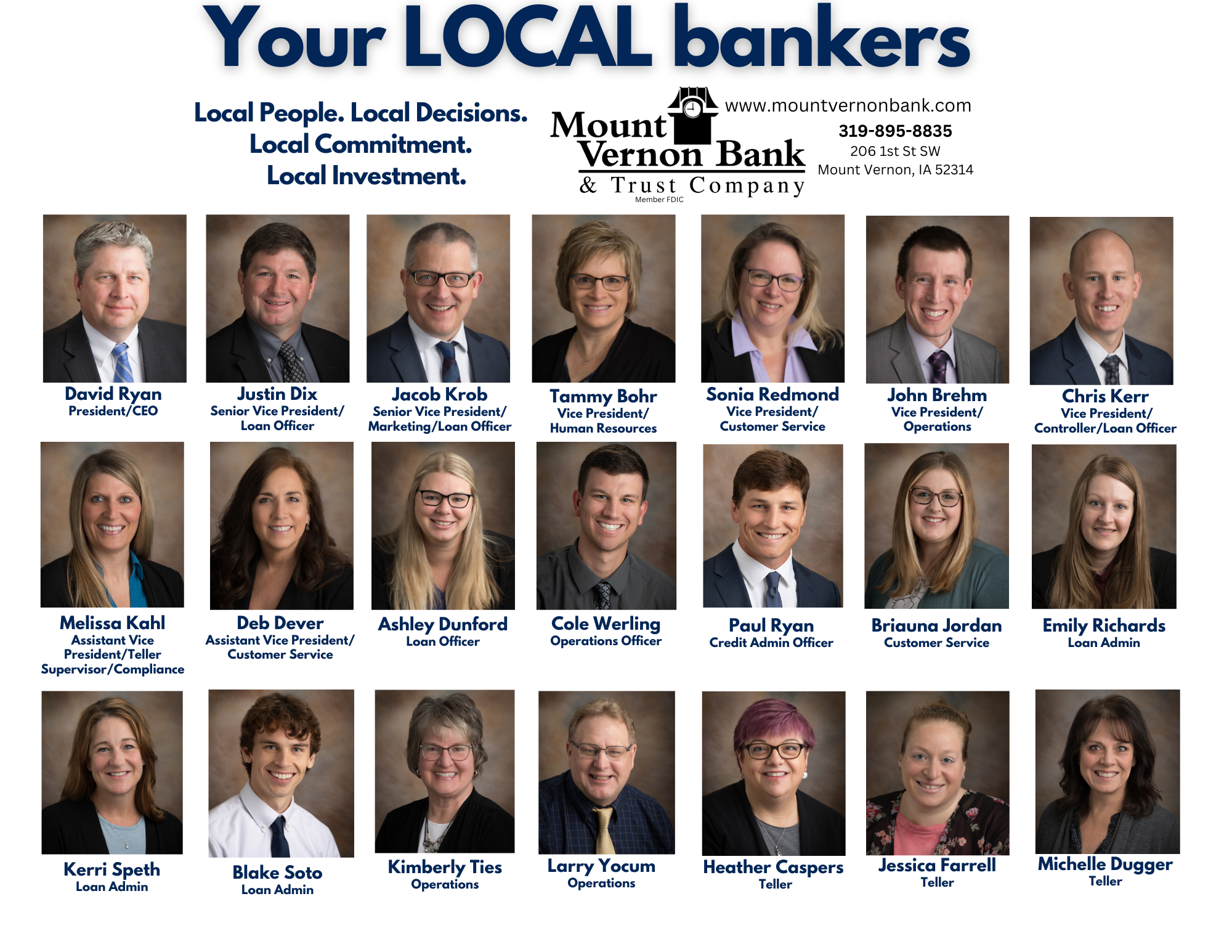 Pictures of your local bankers